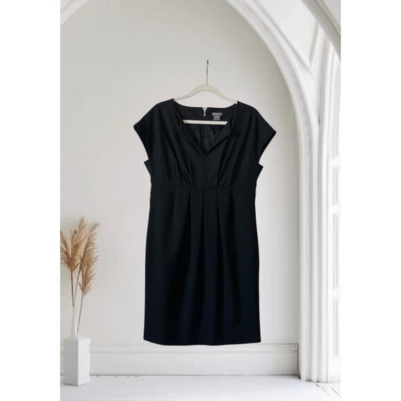Ann Taylor Womens Dress Black Cap Sleeve Size 10P - Picture 1 of 7